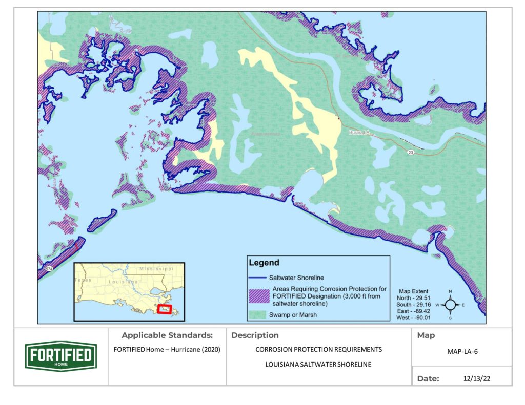 MAP-LA-06 Louisiana Saltwater Shoreline