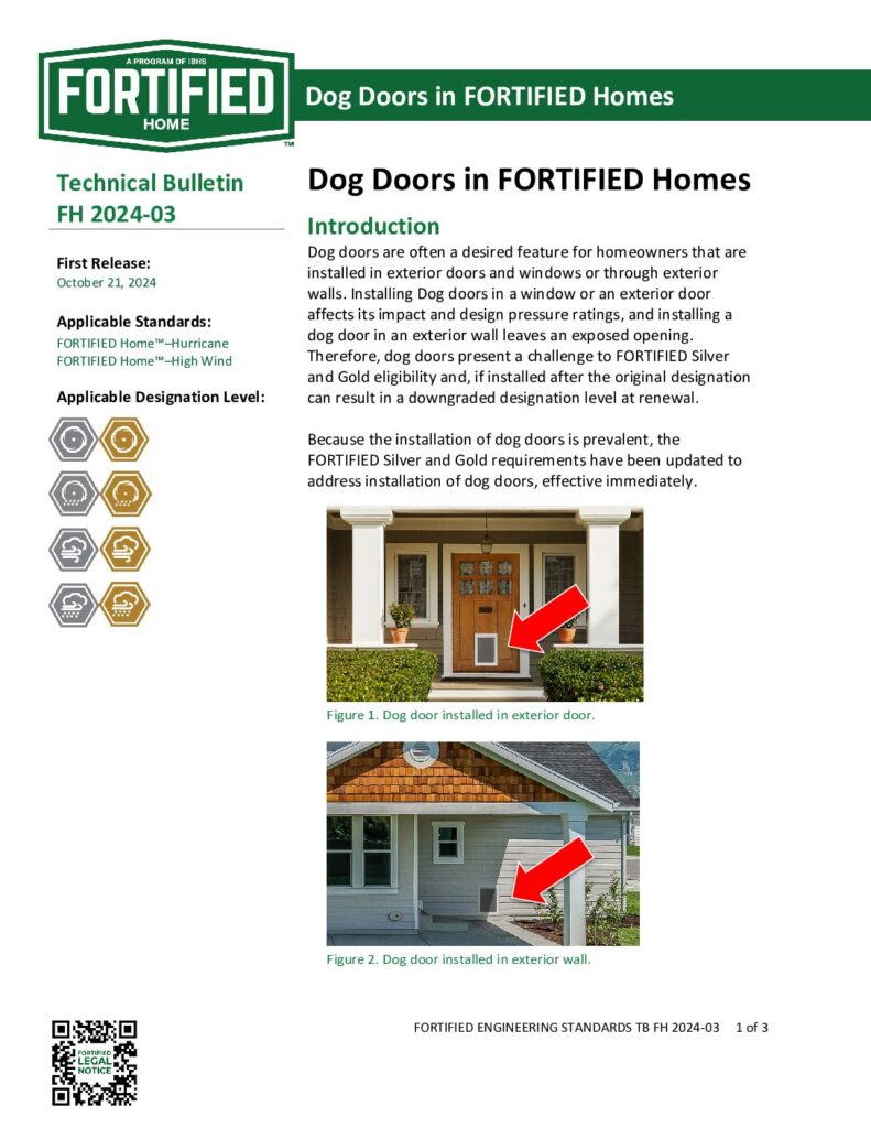 2024-03 : Dog Doors in FORTIFIED Homes