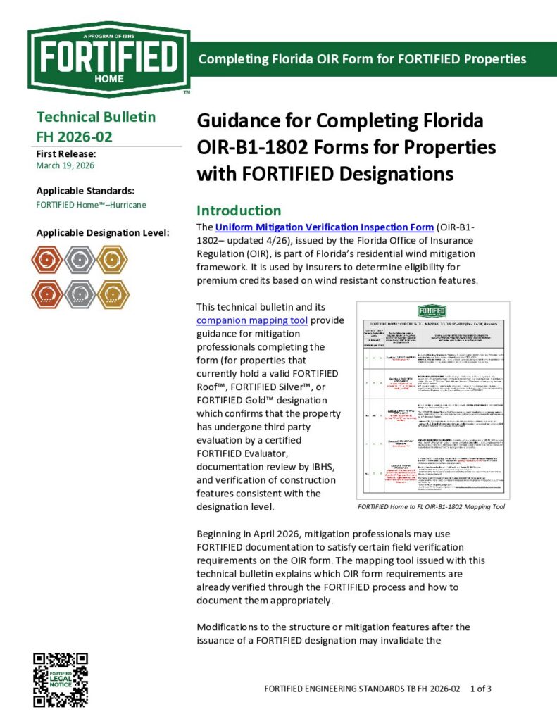 FH-2026-02 – Completing FL OIR Form