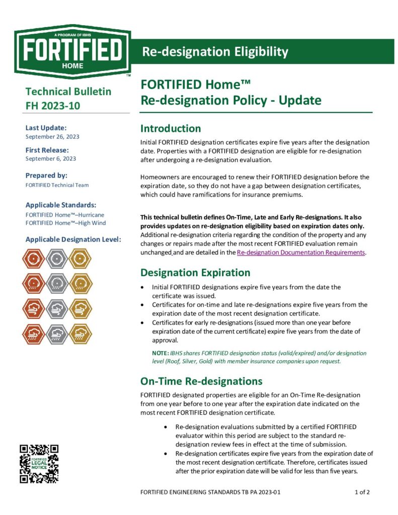 2023-10 : Redesignation Policy Update