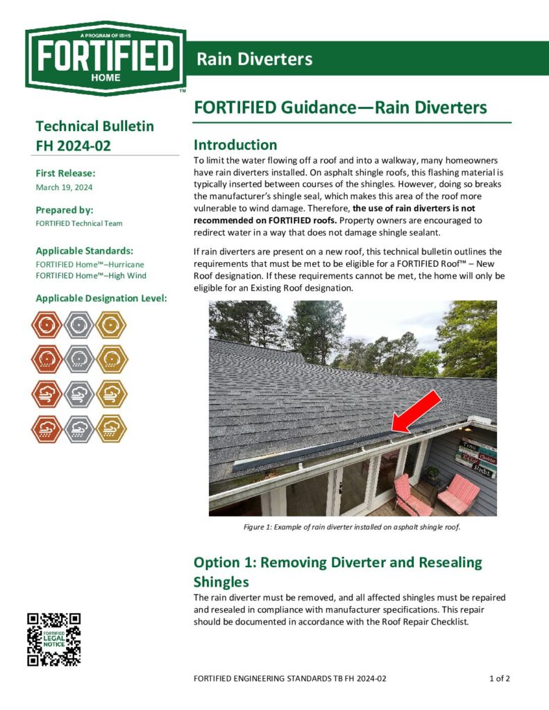 2024-02 : FORTIFIED Guidance – Rain Diverters